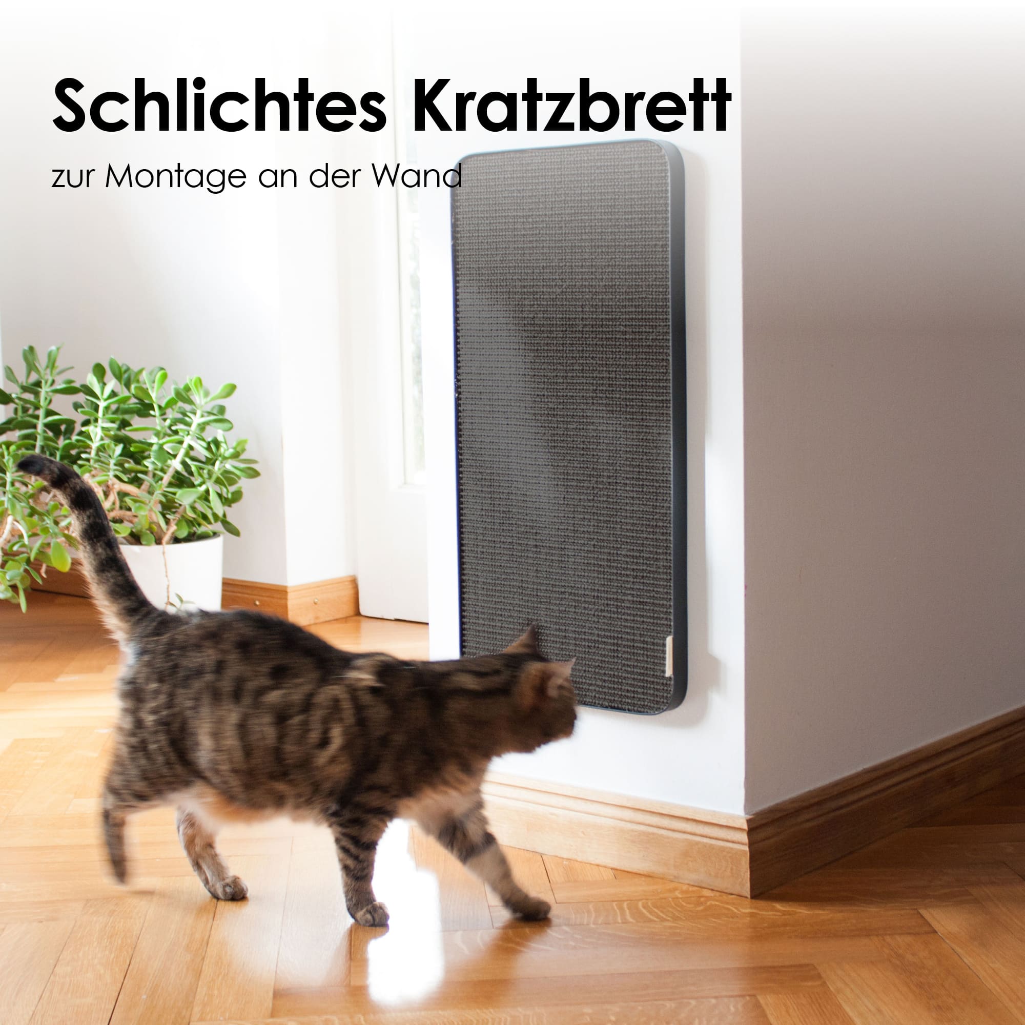 schlichtes Katzenkratzbrett zur Montage an der Wand